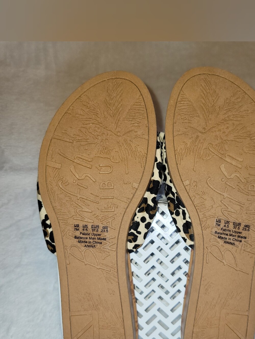 NWOT Blowfish Leopard-Print Knot Slide Sandals - Beige/Black/Brown Size 7 - Picture 7 of 11
